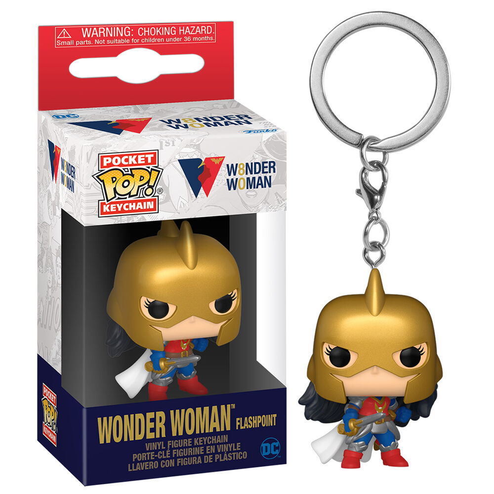 Wonder Woman Flashpoint - DC Comics 80 Aniversario - Llavero Pocket Pop 👑💥