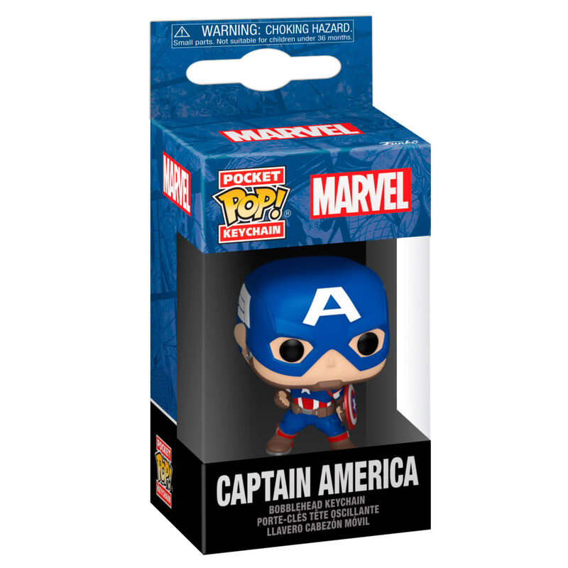 Capitán América - Marvel Classics - Llavero Pocket Pop 🇺🇸✨