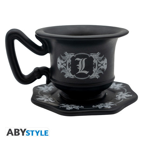 Taza de L - Death Note - Taza 3D con platillo 🕵️‍♂️☕️