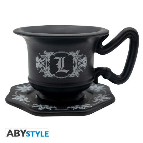 Taza de L - Death Note - Taza 3D con platillo 🕵️‍♂️☕️