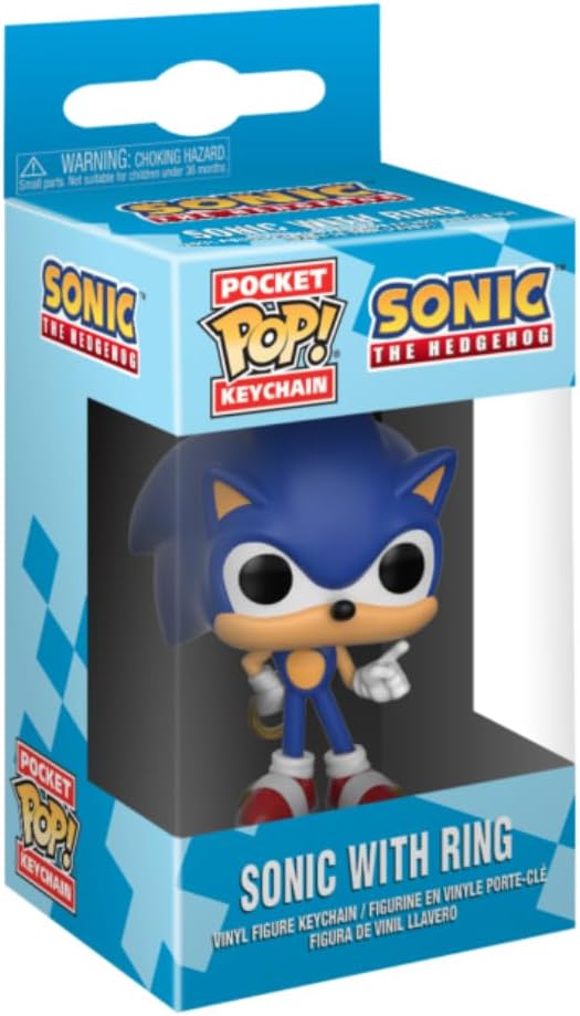 Sonic con Anillo - Sonic The Hedgehog - Llavero Pocket Pop 4cm 🦔✨
